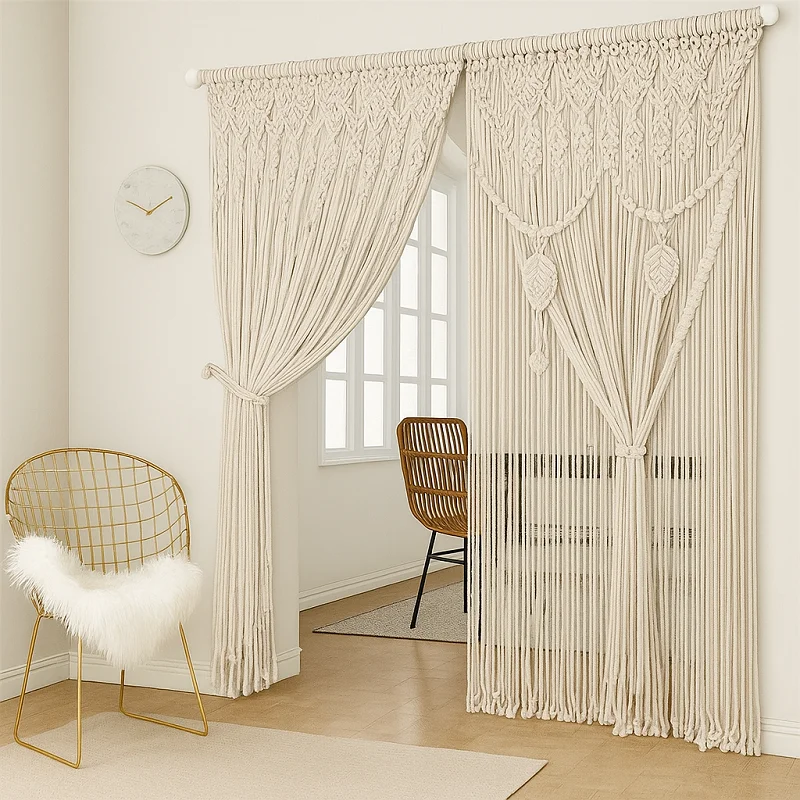 Bohemian Macrame Curtains Bohemian Macrame Curtains