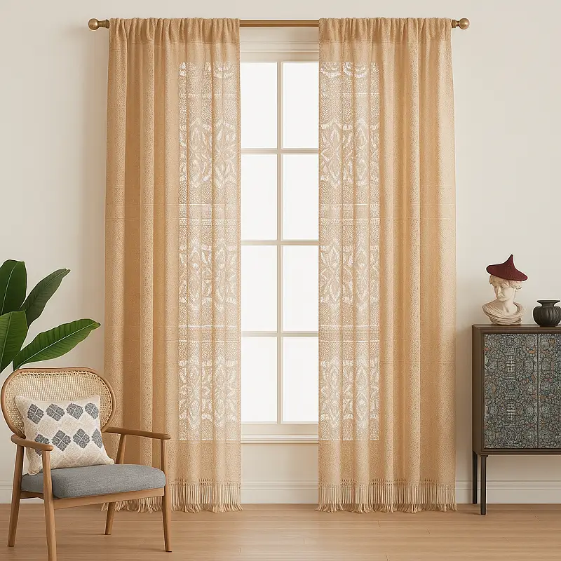 Bohemian Curtains Embroidered Bohemian Curtains