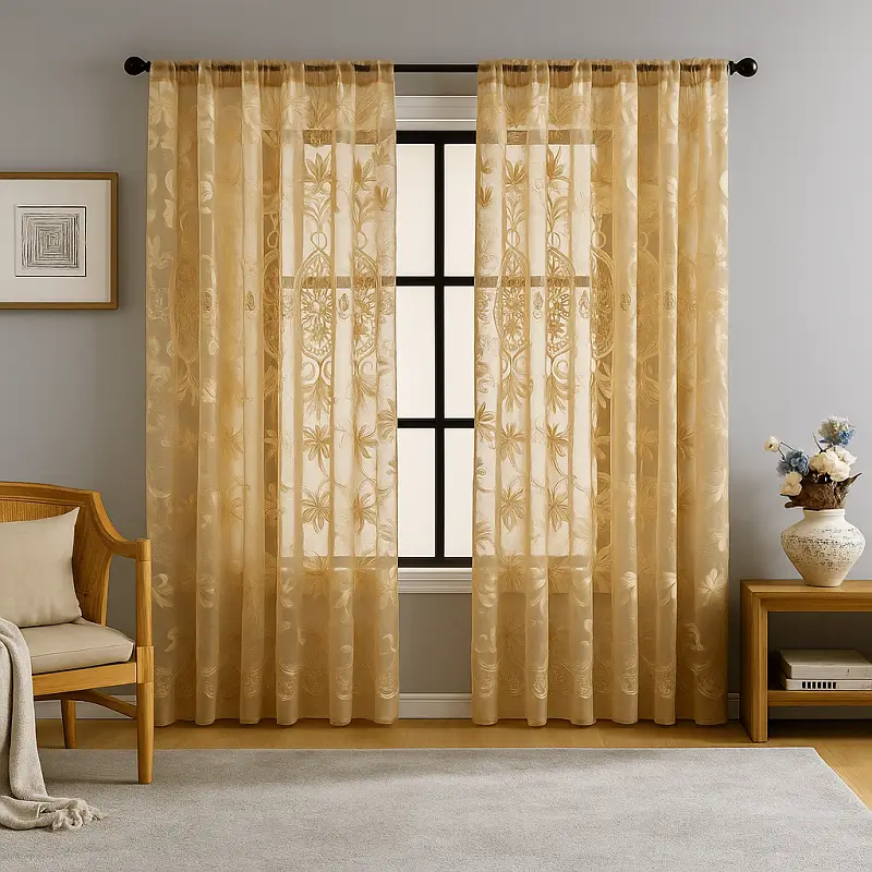 Embroidered Lace Curtains
