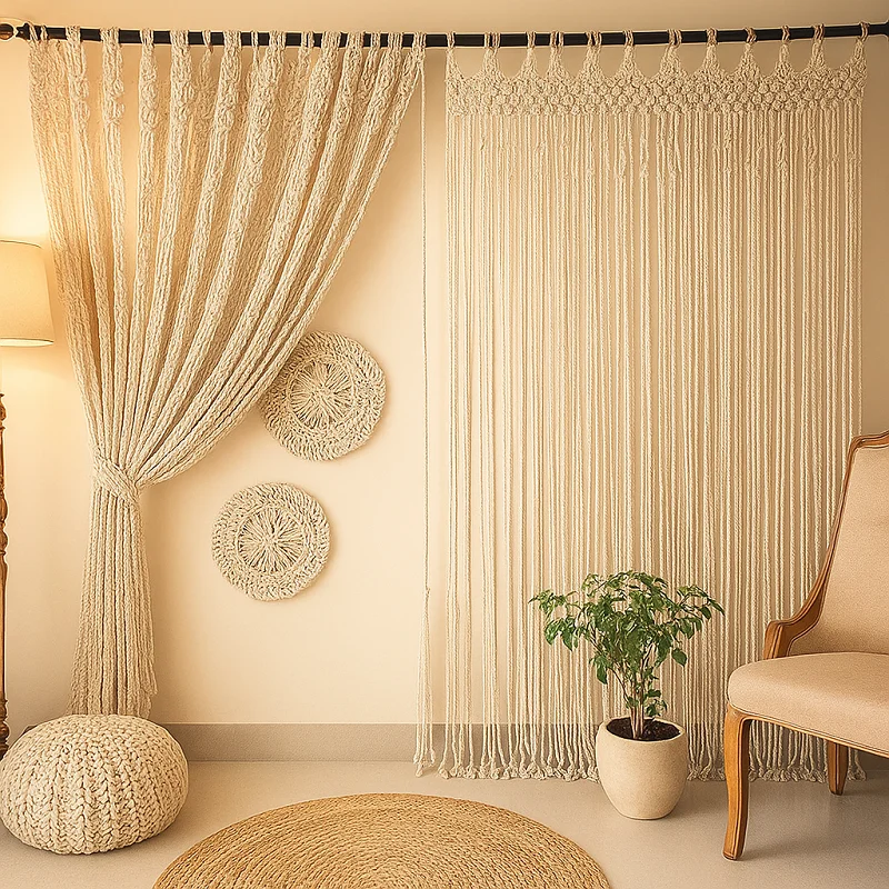 Knotted Macrame Curtains Knotted Macrame Curtains