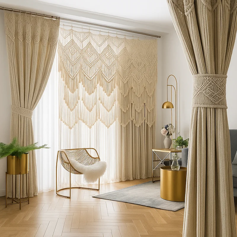 Layered Macrame Curtains Layered Macrame Curtains
