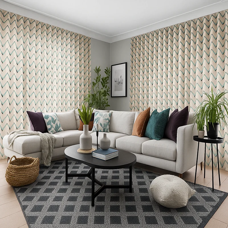 Patterned Wave Curtains Patterned Wave Curtains