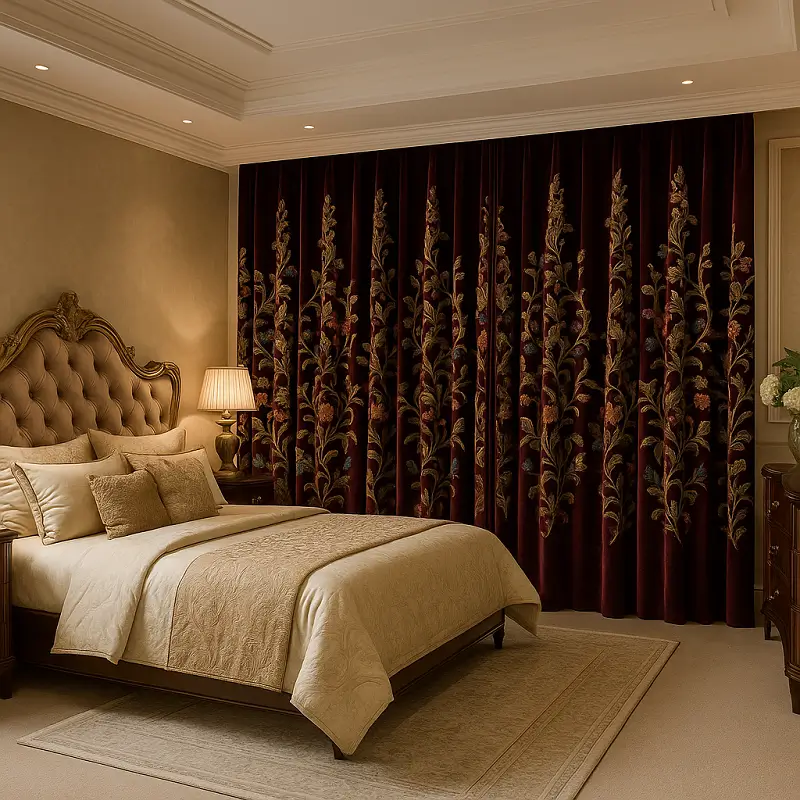 Embroidered Curtains Velvet Embroidered Curtains